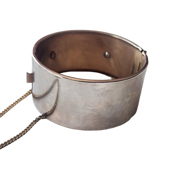 Deco Inspired Vintage Rhinestone Wide Bangle Bracelet (A4806) - Picture 4 of 5